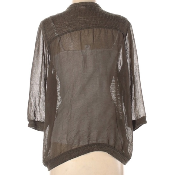 Urban‎ Outfitters Silence + Noise olive green lightweight semi sheer cardigan - Picture 3 of 5
